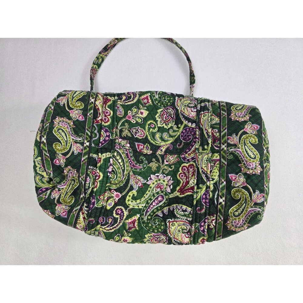 Vera Bradley Quilted Cotton Chelsea Green Paisley Duffel Bag Retired Color - Picture 6 of 7